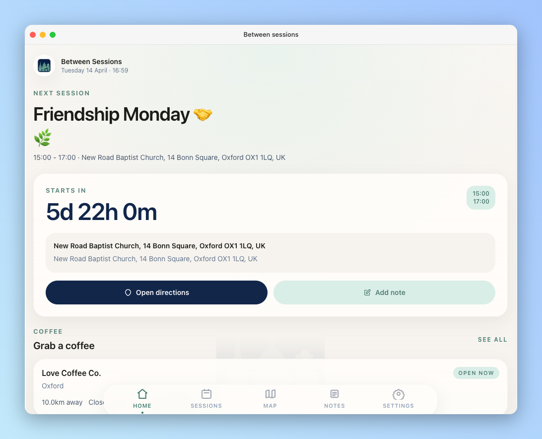 Between Sessions screenshot