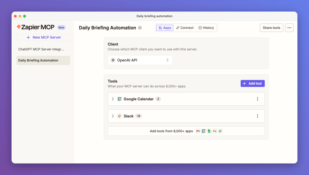Daily briefing automation screenshot
