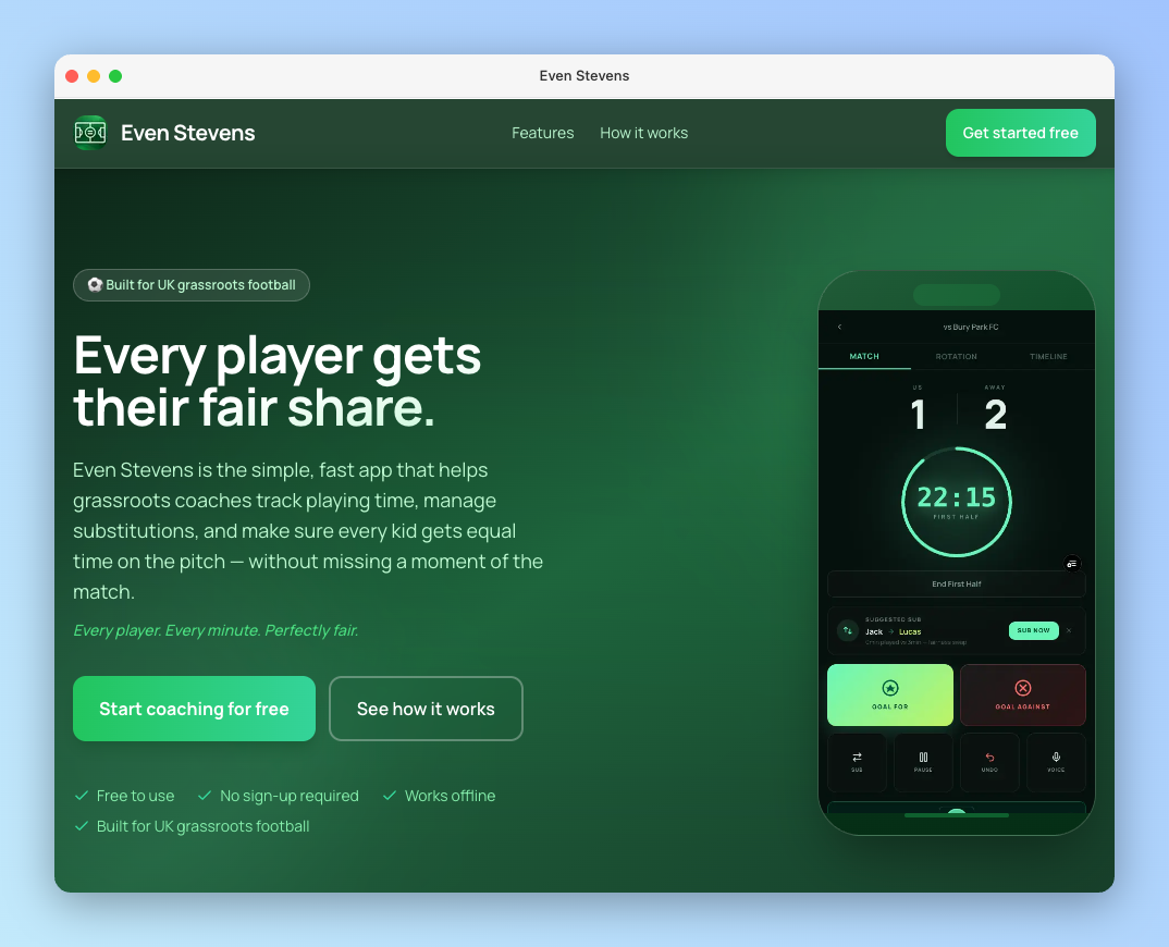 Even Stevens app screenshot